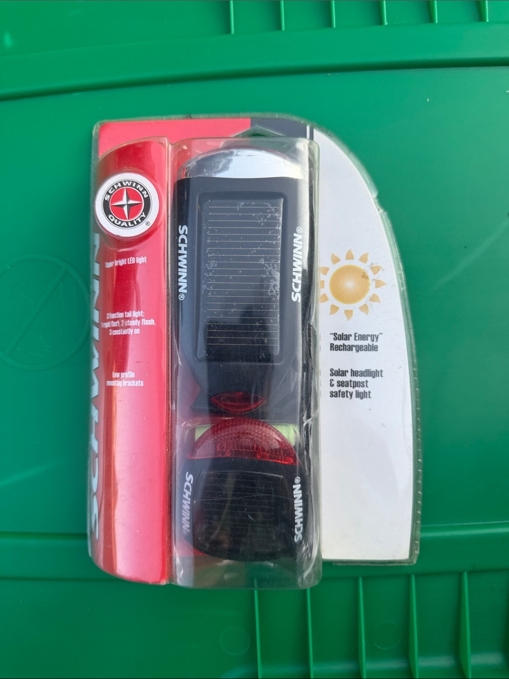 Schwinn Black Headlight and Red Taillight Solar Bike Light Set